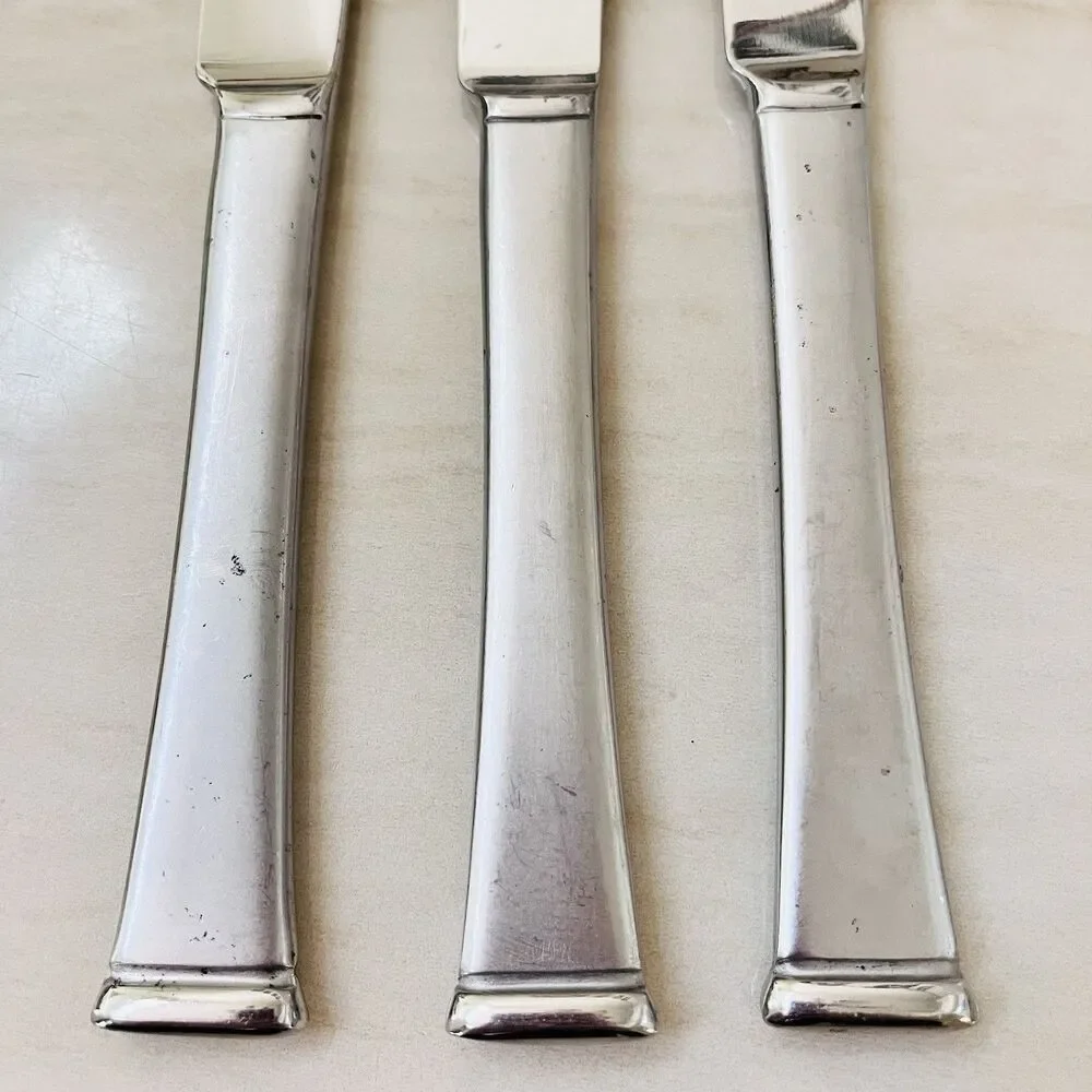 3pc CAMBRIDGE CBS98 Stainless Dinner Knife 9 3/8” Frosted 18/8 Glossy Tip & Bowl